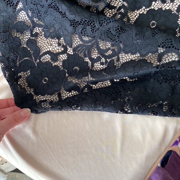 Bb collection black lace over cream dress - Picture 3 of 5